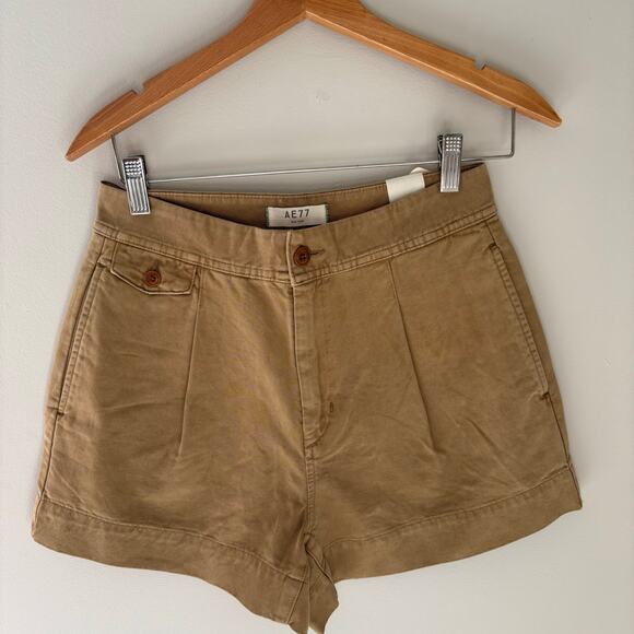 AE77 Pants - NWT AE77 Premium Military Shorts High Waisted Tan Khaki Size 26